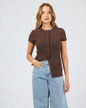 Load image into Gallery viewer, Button Up Short Sleeve Tee - Chocolate
