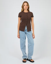 Load image into Gallery viewer, Button Up Short Sleeve Tee - Chocolate
