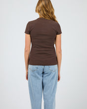 Load image into Gallery viewer, Button Up Short Sleeve Tee - Chocolate
