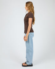 Load image into Gallery viewer, Button Up Short Sleeve Tee - Chocolate
