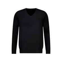 Load image into Gallery viewer, V Neck Merino Pullover - Black

