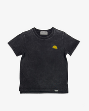 Load image into Gallery viewer, Black Wash Icon Smiley Tee
