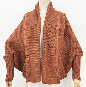 Crochet Look Cardi - Rust