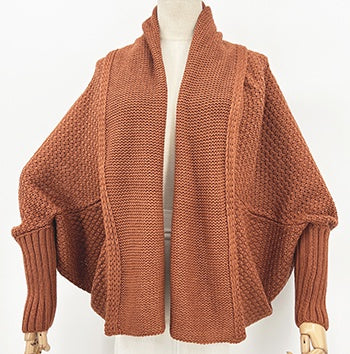 Crochet Look Cardi - Rust