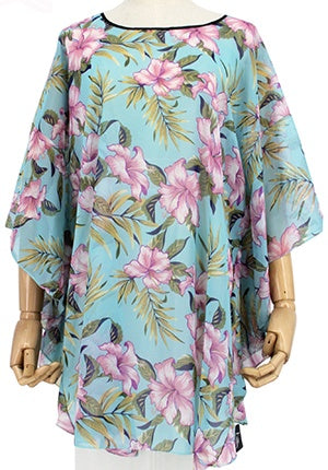 Chiffon Floral Overtop - Light Blue