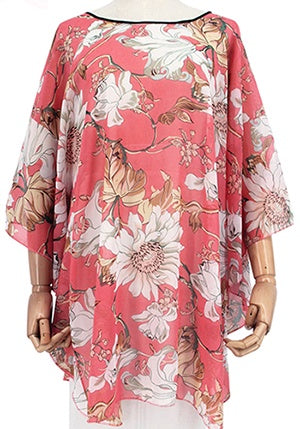 Chiffon Floral Overtop - Pink