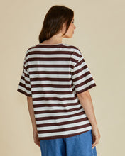 Load image into Gallery viewer, Relaxed Boxy Tee - Brown Stripe

