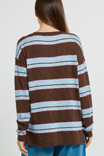 Load image into Gallery viewer, Natasha Knit Top - Chocolate/Blue/Pink Stripe
