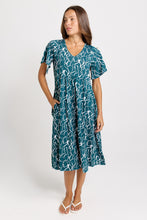 Load image into Gallery viewer, Donna Dress - Teal Petal Print
