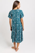 Load image into Gallery viewer, Donna Dress - Teal Petal Print
