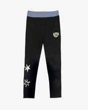 Load image into Gallery viewer, Black Star Rib Leggings
