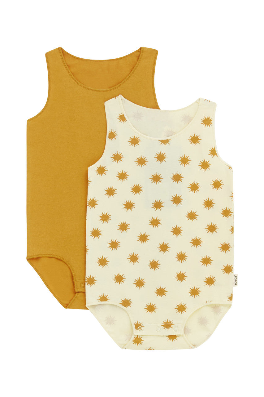 Wonderbodies Singletsuit 2PK - Mini Sunshine Club/Gold