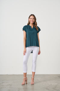 Scoop Back Hem Blouse