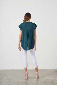 Scoop Back Hem Blouse