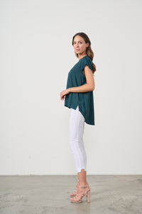 Scoop Back Hem Blouse