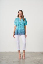 Load image into Gallery viewer, Multi Block Print with Lace Hem Blouse
