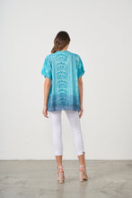 Load image into Gallery viewer, Multi Block Print with Lace Hem Blouse
