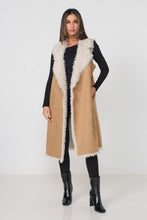 Load image into Gallery viewer, Reversible Long Vest - Faux Mongolian &amp; Suede
