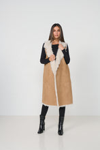 Load image into Gallery viewer, Reversible Long Vest - Faux Mongolian &amp; Suede
