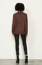 Load image into Gallery viewer, Textured Knit With Crossover Neck Jumper - Brown
