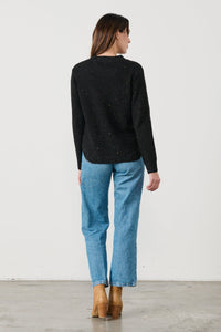 Scoop Hem with Contrast Ribbing Jumper