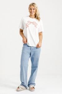 Chris Tee - White with Blossom Berry Bow