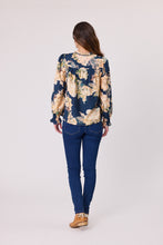 Load image into Gallery viewer, Rose Peasant Top - Blue

