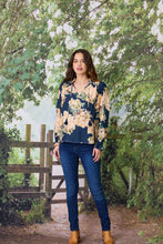 Load image into Gallery viewer, Rose Peasant Top - Blue
