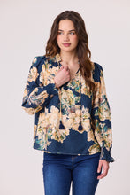Load image into Gallery viewer, Rose Peasant Top - Blue
