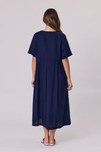 Load image into Gallery viewer, Havana Linen Long Dress - Navy
