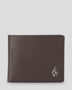 Single Stone Leather Wallet - Dark Brown