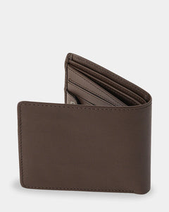 Single Stone Leather Wallet - Dark Brown
