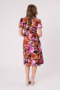 Hazel Mock Crossover Dress - Black