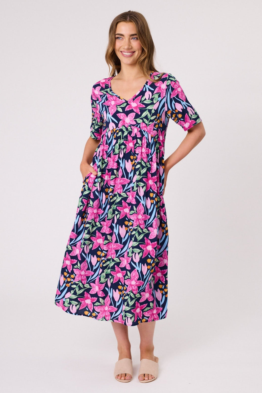 Ella Dress - Navy