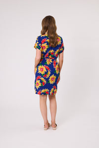 Blakely Printed Dress - Cobalt