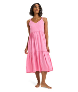 Waiting Line Midi Dress - Pink Cosmos