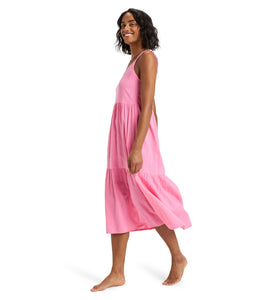 Waiting Line Midi Dress - Pink Cosmos