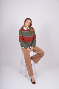 Mohair Block Stripe Pullover