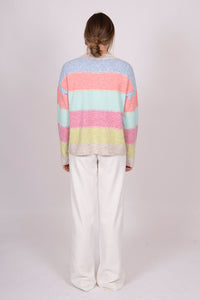 Multi Stripe Pullover - Ice Blue Multi