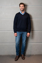 Load image into Gallery viewer, V Neck Merino Pullover - Navy

