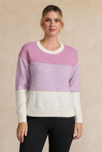 Load image into Gallery viewer, Block Stripes with Sparkle Lines Jumper - Orchid
