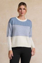 Load image into Gallery viewer, Block Stripes with Sparkle Lines Jumper - Sky
