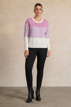Load image into Gallery viewer, Block Stripes with Sparkle Lines Jumper - Orchid

