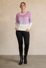 Load image into Gallery viewer, Block Stripes with Sparkle Lines Jumper - Orchid
