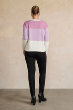 Load image into Gallery viewer, Block Stripes with Sparkle Lines Jumper - Orchid
