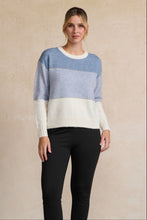 Load image into Gallery viewer, Block Stripes with Sparkle Lines Jumper - Sky
