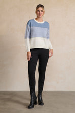 Load image into Gallery viewer, Block Stripes with Sparkle Lines Jumper - Sky
