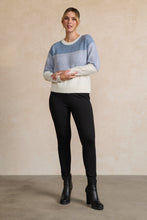 Load image into Gallery viewer, Block Stripes with Sparkle Lines Jumper - Sky
