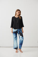 Load image into Gallery viewer, Half Placket Blouse with Cuffs -  Black
