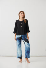 Load image into Gallery viewer, Half Placket Blouse with Cuffs -  Black
